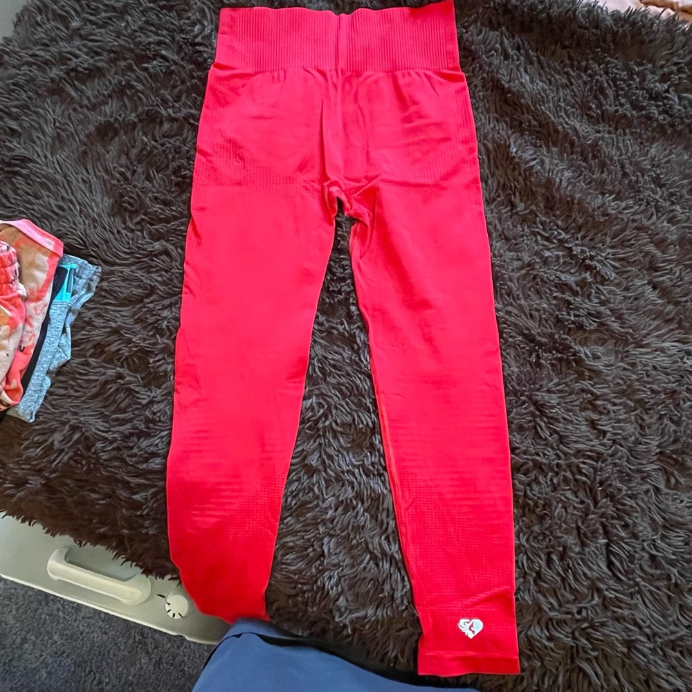 Womens Best Power Seamless Leggings (Red)